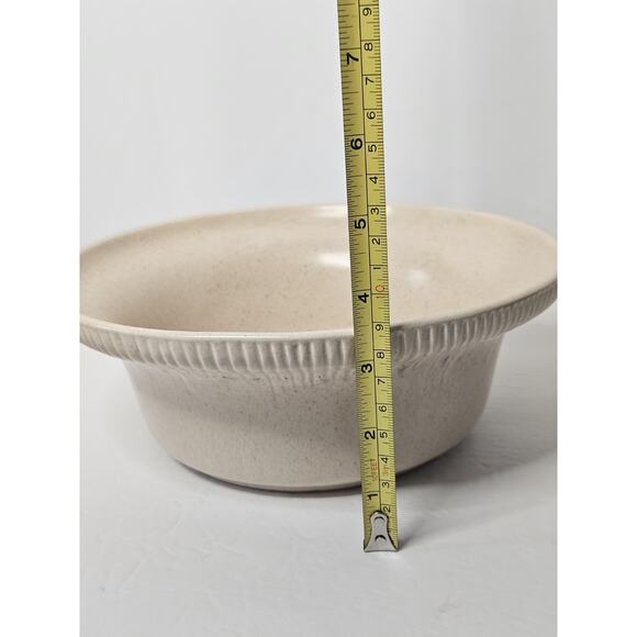 Vintage McCoy Pottery Tan Speckled Serving Bowl #593 Made in USA Cali Original - Picture 8 of 9